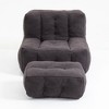 NicBex Velvet Fluffy Bean Bag Chair for Adults and Children,Lazy Sofa Chair with Memory Foam and Ottoman,Modern Lounge Chair for Living Room - 4 of 4