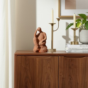 Polyresin Human Form Figurine - Reflective Pose Textured Surface - Casual Home Decor Trends for Contemporary Shelf or Tabletop Accent Display - 1 of 4