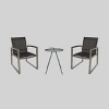 3pc Glasgow Aluminum and Mesh Patio Chat Set Silver - Christopher Knight Home: Weather-Resistant, 2 Arm Chairs & Accent Table - 2 of 4
