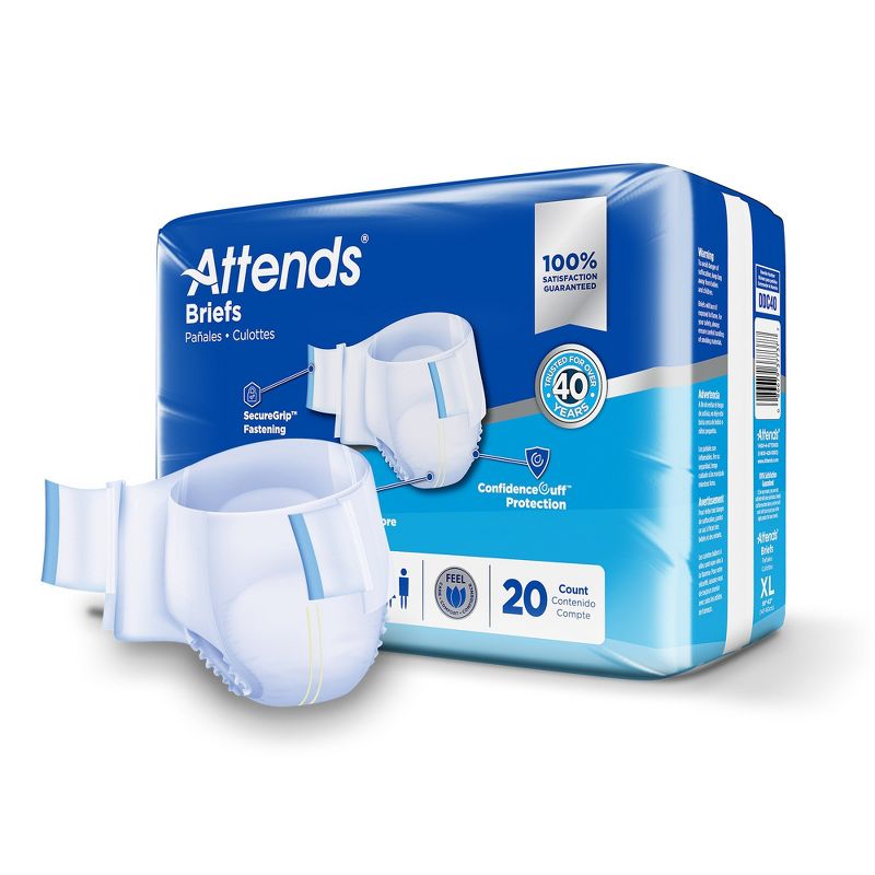 Attends Advanced Incontinence Briefs, Ultimate Absorbency, Unisex, 2 of 6