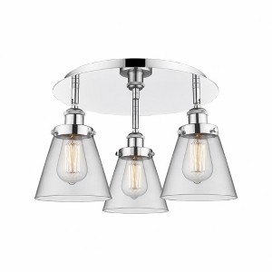 Cone - 3 Light Flush Mount In Art Deco Style-9.25 Inches Tall and 18 Inches Wide - 1 of 1