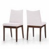 Coolbibila Mid Century Modern Armless Fabric Upholstered Dining Chairs Set Of 2,Solid Wood Legs High Back Kitchen Dining Room Chairs - 3 of 4
