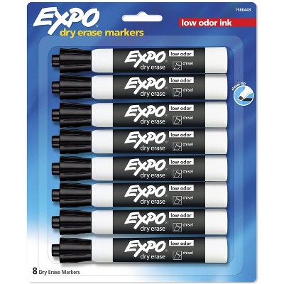Expo 8pk Dry Erase Markers Chisel Tip Black