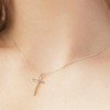 Bearfruit Jewelry Sterling Silver 18K Gold Plated Ariel Cross Necklace - 2 of 4