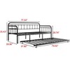 TiramisuBest Twin Metal Daybed and Trundle Set, Elegant Victorian Sofa Bed for Living Room & Guest Room,Black - 4 of 4