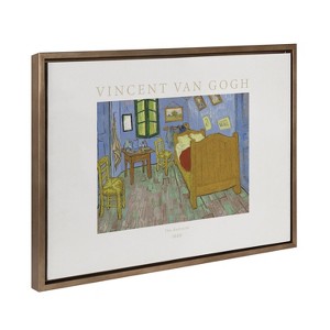 Kate and Laurel Sylvie Poster Vincent van Gogh The Bedroom 1889 Framed Canvas by The Art Institute of Chicago, 18x24, Gold - 1 of 4
