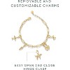 14K Gold Plated Adjustable Bracelet for Women | Twisted Bar & Paperclip Charm Chain Bracelets with Moon, Evil Eye - 3 of 4
