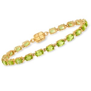 Ross-Simons 8.50 ct. t.w. Peridot Tennis Bracelet in 18kt Gold Over Sterling With Magnetic Clasp - 1 of 4
