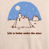 Women's - Peanuts - Life Is Better Under The Stars Lightweight French Terry Wide Neck Long Sleeve Shirt - 2 of 4