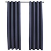 Aghana Digitals 2-Pack Anthracite Blackout Curtains 55.1x68.9" with Metal Rings - 100% Polyester, - 2 of 4