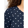 ellos Women's Plus Size Textured Knit Blouson Sleeve Tee - 18/20, Navy White Dot - 4 of 4