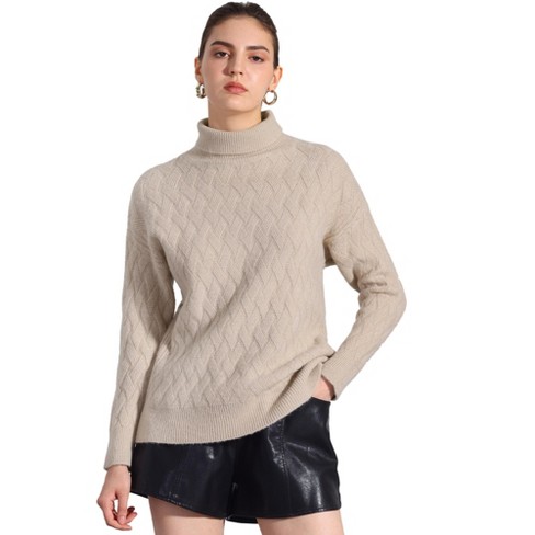 Allegra K Women's Long Sleeve Ribbed Stretch Winter Pullover Outwear High Neck Sweater - image 1 of 4