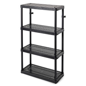 Gracious Living 4 Shelf Fixed Height Ventilated Medium Duty Shelving Unit Organizer System for Home, Garage, Basement, Laundry - 1 of 4