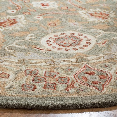 Anatolia Sage and Ivory Round Wool Area Rug
