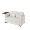 CAVINAS Modern Upholstered Convertible Sofa with a Movable Tabletop, Velvet Loveseat Sofa Bed with Adjustable Backrest, Couches for Living Room - 3 of 4