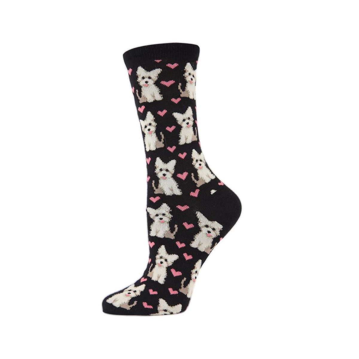 Memoi Puppy Love Bamboo Blend Crew Socks