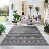 World Rug Gallery Bohemian Geometric Stripe Indoor/Outdoor Area Rug:  Weather-Resistant,  Low Pile - 2 of 4