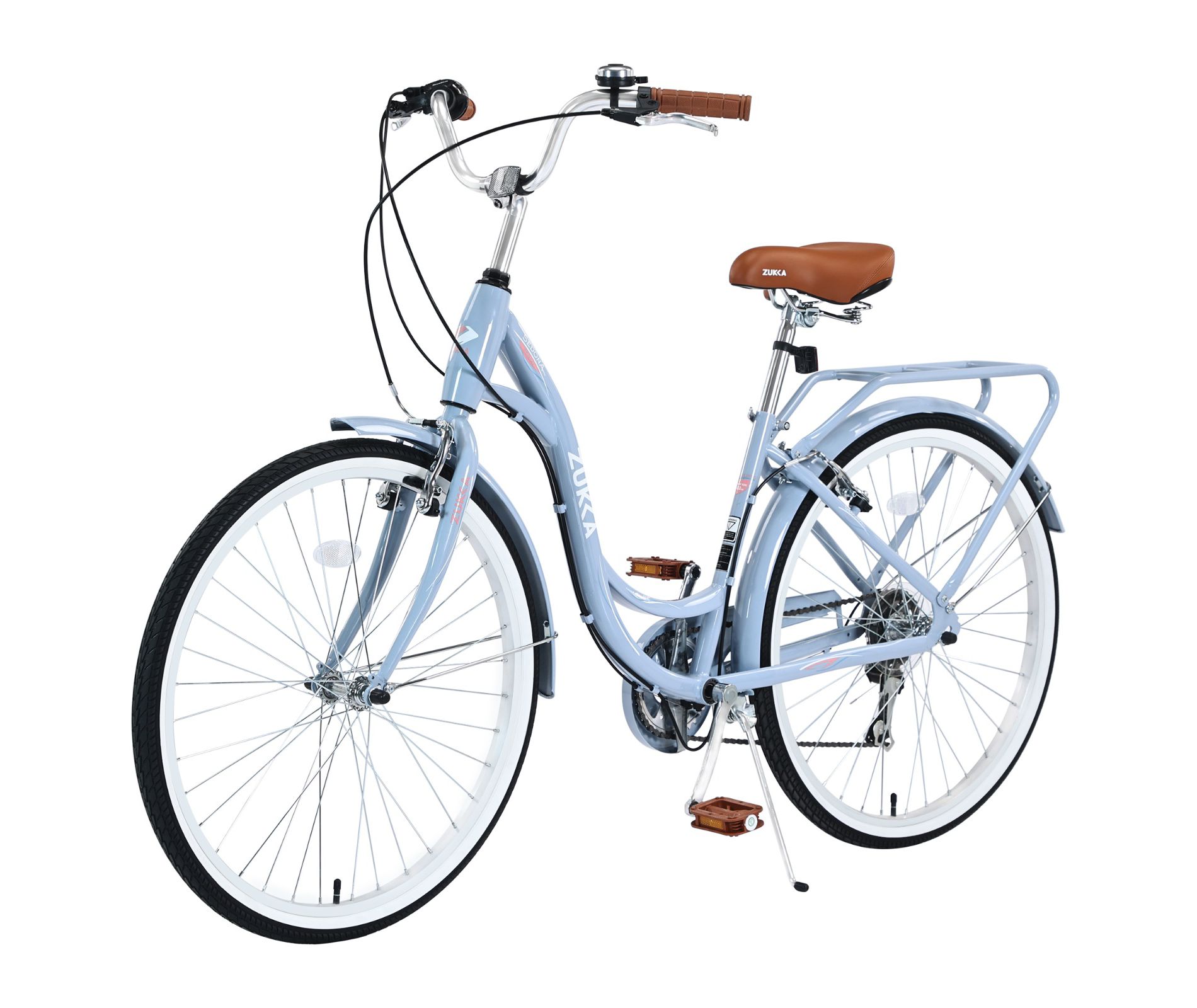 INFURNIC Bicycles 24 Inch Ladies Bicycle with Adjustable Seat, Commute Bicycle for Women Ladies, Blue, 62.2"*23.62"*40.16"