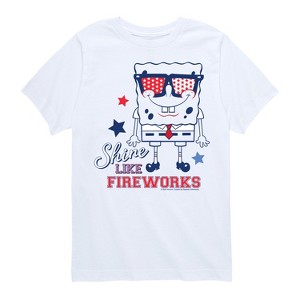 Boys' - SpongeBob SquarePants - Shine Like Fireworks Short Sleeve Graphic T-Shirt - 1 of 4