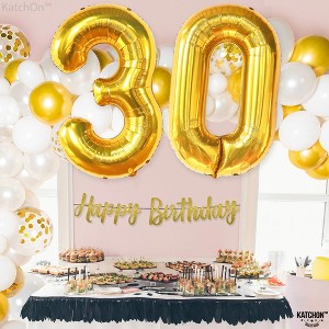 Katchon, Gold 30 Balloon Numbers - 40 Inch | Happy 30th Birthday Decorations for Him | 30th Balloons for Him - 1 of 4