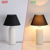 27" Modern Textured Ceramic Table Lamp with Linen Tapered Shade, Decorative Bedside Lamp for Living Room, Bedroom & Entryway - 4 of 4