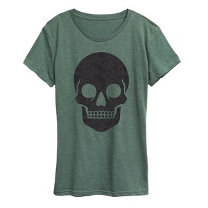 Women's - Instant Message - Skull Sparkle Short Sleeve Graphic T-Shirt - 1 of 4