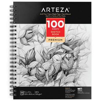 Arteza Hardcover Sketchbooks, Pack of 2, 8.5 x 11 Inches, 100-Sheet White