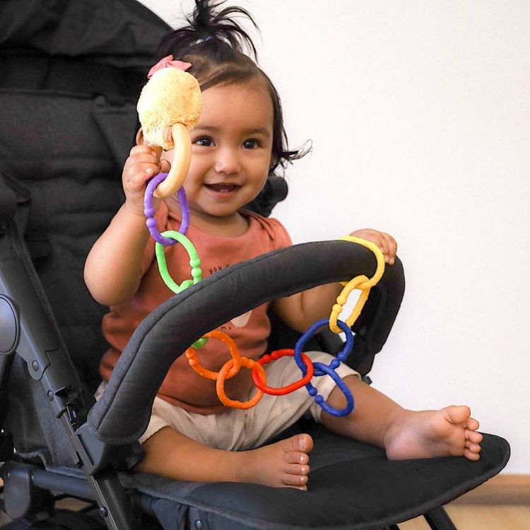 Lulyboo Travel Accessory Link Baby Rings Toy - Rainbow Colors, 5 of 7