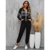 Womens Loose Fit Jumpsuit Nordic Print Hooded Jumpsuit wtih Front Zipper Elastic Ankle Jogger Jumpsuits - 4 of 4