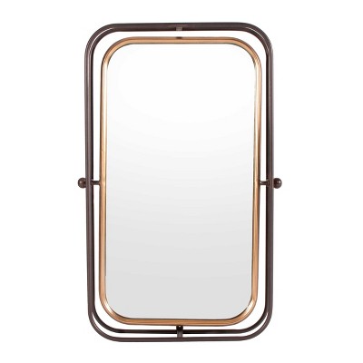 HomeRoots 28" Black And Gold Metal Tilting Accent Mirror