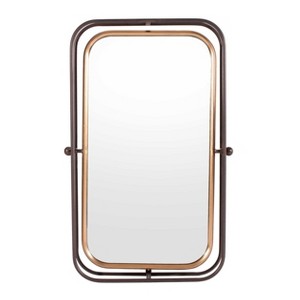 HomeRoots 28" Black And Gold Metal Tilting Accent Mirror - 1 of 4