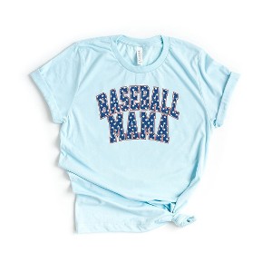 Simply Sage Market Women's Baseball Mama Varsity Stars Short Sleeve Graphic Tee - 1 of 3