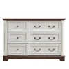 KIGFTSOD Farmhouse Style 6 Drawer Dresser Storage Dresser Organizer for Bedroom,Walnut - 3 of 4