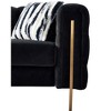 84" Chesterfield Velvet Sofa, Modern Tufted Couch with Gold Metal Arms, 700lb Capacity & Striped Pillows, Solid Wood Frame - 3 of 4