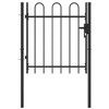 vidaXL Fence Gate Single Door with Arched Top Steel 39.4"x39.4" Black - 4 of 4