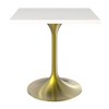 LeisureMod Verve 24" Sqaure Dining Table - Modern MDF Top with Brushed Gold Pedestal Base Accent Cafe Table for Kitchen, Home, and Cafes - 2 of 4