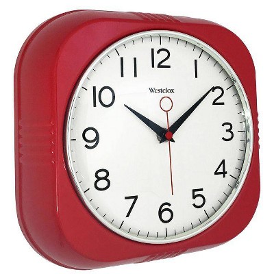 9.5" Retro Wall Clock Red - Westclox