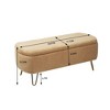 Storage Ottoman Bench, Storage Bench With Safety Hinge, Metal Feet Faux Fur Upholstered Storage Bench - 3 of 4