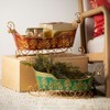 19.5"L & 23"L Sullivans Christmas Regal Metal Sleigh Containers Set of 2 Red-Gold Indoor Christmas Decor - 3 of 3