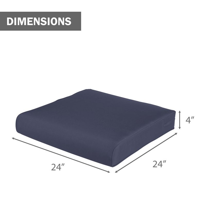 Aoodor Outdoor Chair Cushion 24''x24''（23''x26'', 21''x21'', 25''x25''）Soft, Fade-resistant Polyester, Removable Cover with Hidden Zipper, Adaptable Secure Ties, Set of 2 Available sizes suit your patio, garden, or terrace, 2 of 6