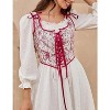 Acekool Women’s Vintage Floral Corset Lace-Up Vest, Vintage Pirate-Inspired Bustier with Embroidered Print - 4 of 4