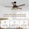 Ludomide 52" Farmhouse Ceiling Fan with Lights and Remote Control for Living, Dining, Bedroom- Walnut/Brown - 3 of 4