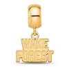 Black Bow Jewelry 14k Yellow Gold Plated Sterling Silver Wake Forest Demon Deacons NCAA Bead Charm - 3 of 4