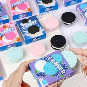 HTUTWOO Cartoon Creative Biscuit Eraser Simulation Oreo Student Stationery Traceless Eraser,Wipes clean, resists tearing, and protects paper - 1 of 4