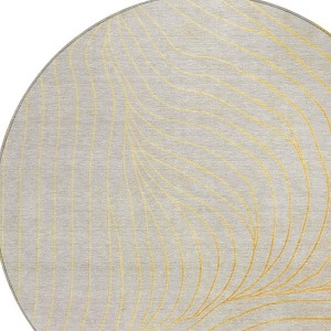 HomeRoots 8' Gold And Silver Round Abstract Washable Indoor Outdoor Area Rug - 1 of 4