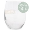 Elanze Designs Bridesmaid Triangle Border 14 Ounce Gold Stemless Wine Glass Tumbler - 2 of 2
