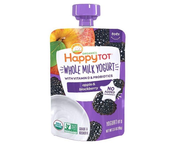 Organics Happy Tot Apple & Blackberry Flavored Whole Milk Yogurt - 3.5oz