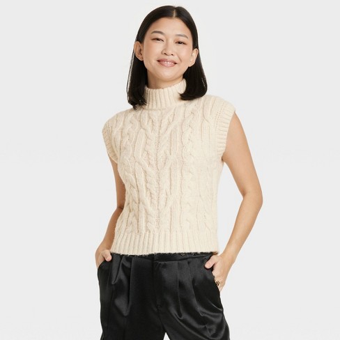 Women's Crewneck Cropped Sweater Vest - A New Day™ : Target