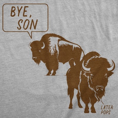 Мужские футболки Crazy Dog T-Shirts, Inc. Mens Funny T Shirts Bye Son Later Pops Sarcastic Bison Graphic Novelty Tee for Men - Crazy Dog Men's T Shirt for Animal Lovers Light Grey M — фото 2