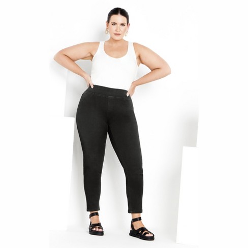 Avenue  Women's Plus Size Butter Denim Pull On Jean Black - Petite- 32w :  Target